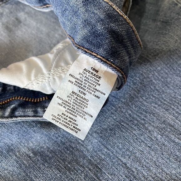 Just My Size JMS Classic Fit Denim Jeans Womens Size 18W Average Light Wash - Picture 6 of 6